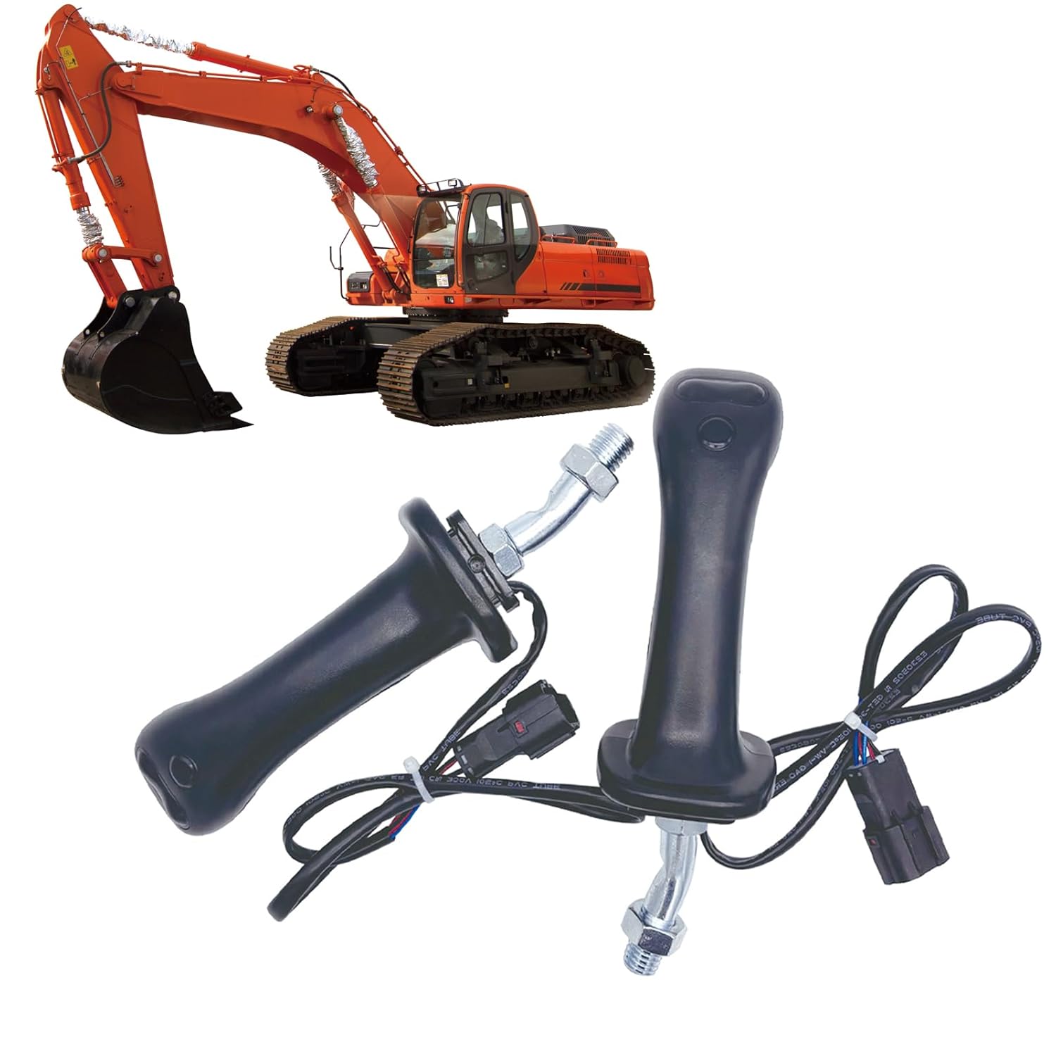 YELUBAARKE Excavator Joystic Handles,2Pcs 3 Button Excavator Joystick Levers 6Pin Aluminum Alloy for Doosan Daewoo DH DX 150 215 220 225 300 370-9C