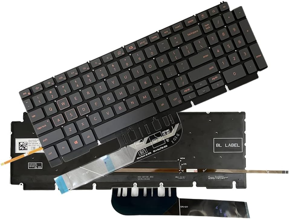Generic Replacement Keyboard Backlit US for Dell G15 5510, 5511, 5515, 5520, 5521, 5525 Laptop; TJ0J6, 0TJ0J6, CN-0TJ0J6; H4XRJ, 0H4XRJ, CN-0H4XRJ