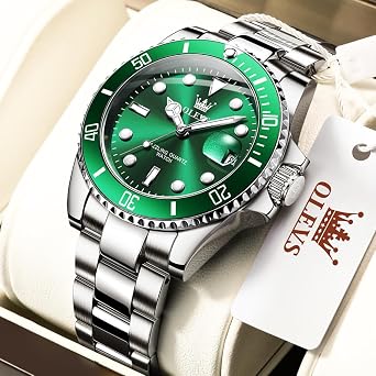 OLEVS Mens Watches Stainless Steel Waterproof Dress Watches with Date