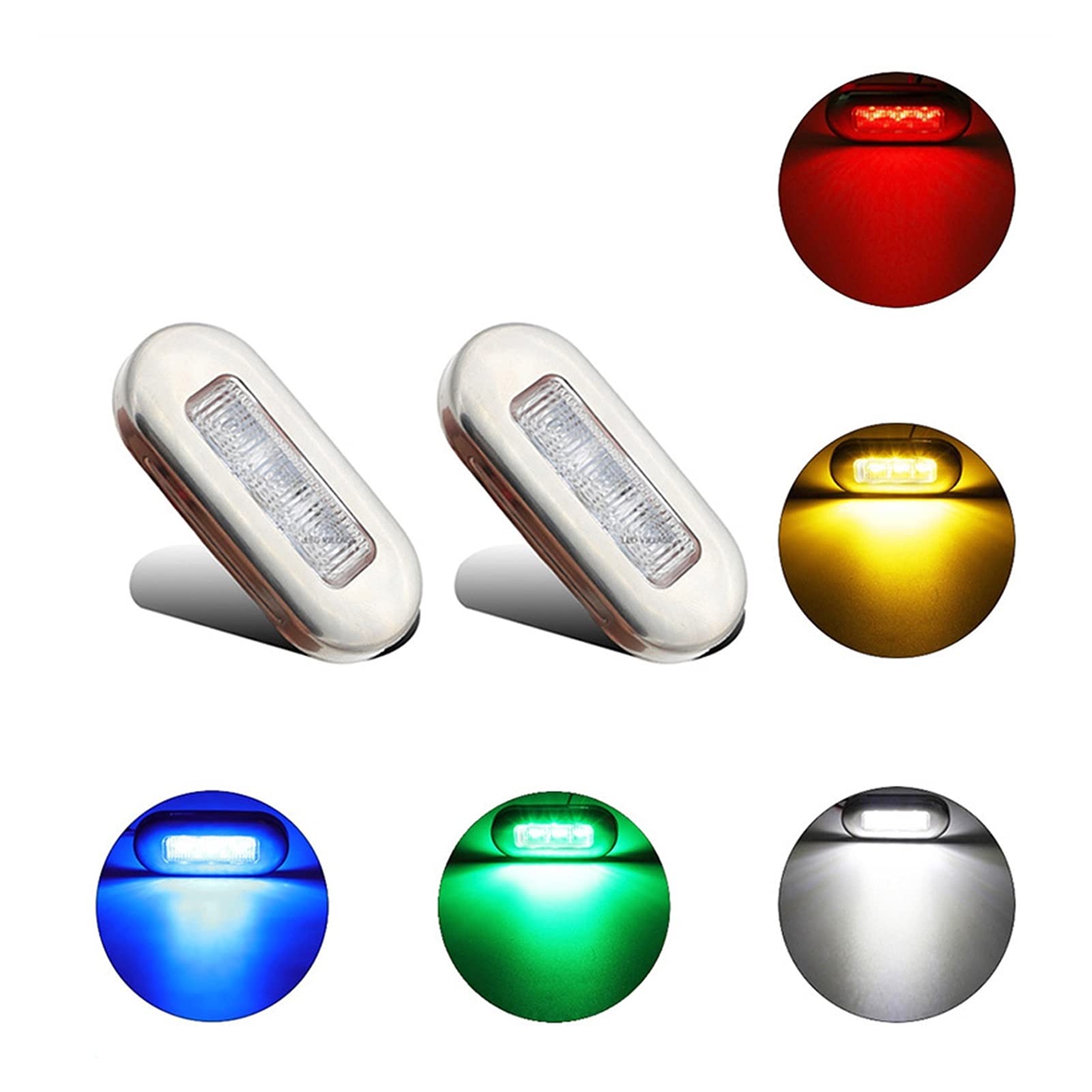 Luci di Navigazione 1pair Acciaio Inox.GUIDATO Lampada di Avvertimento del Segnale delle luci di Navigazione for Yacht della Barca Marina 12V