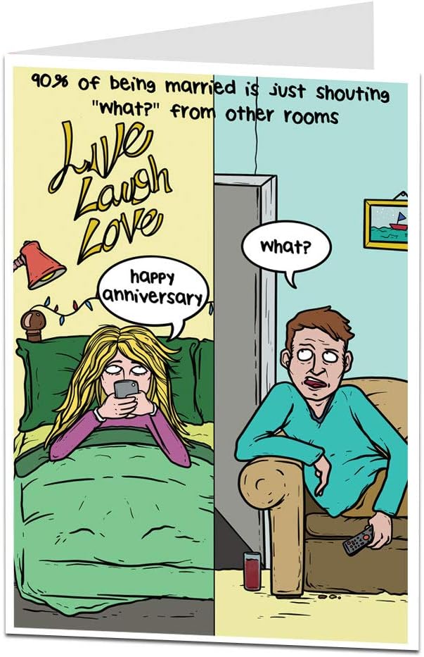 Funny Wedding Anniversary Card For Him Her Amazon Co Uk Stationery Office Supplies