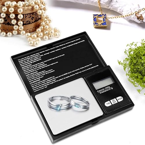Miniatura 4 de Báscula portátil digital de bolsillo de alta precisión, báscula digital LED de bolsillo, escala de gramos, mini báscula portátil para joyería de oro