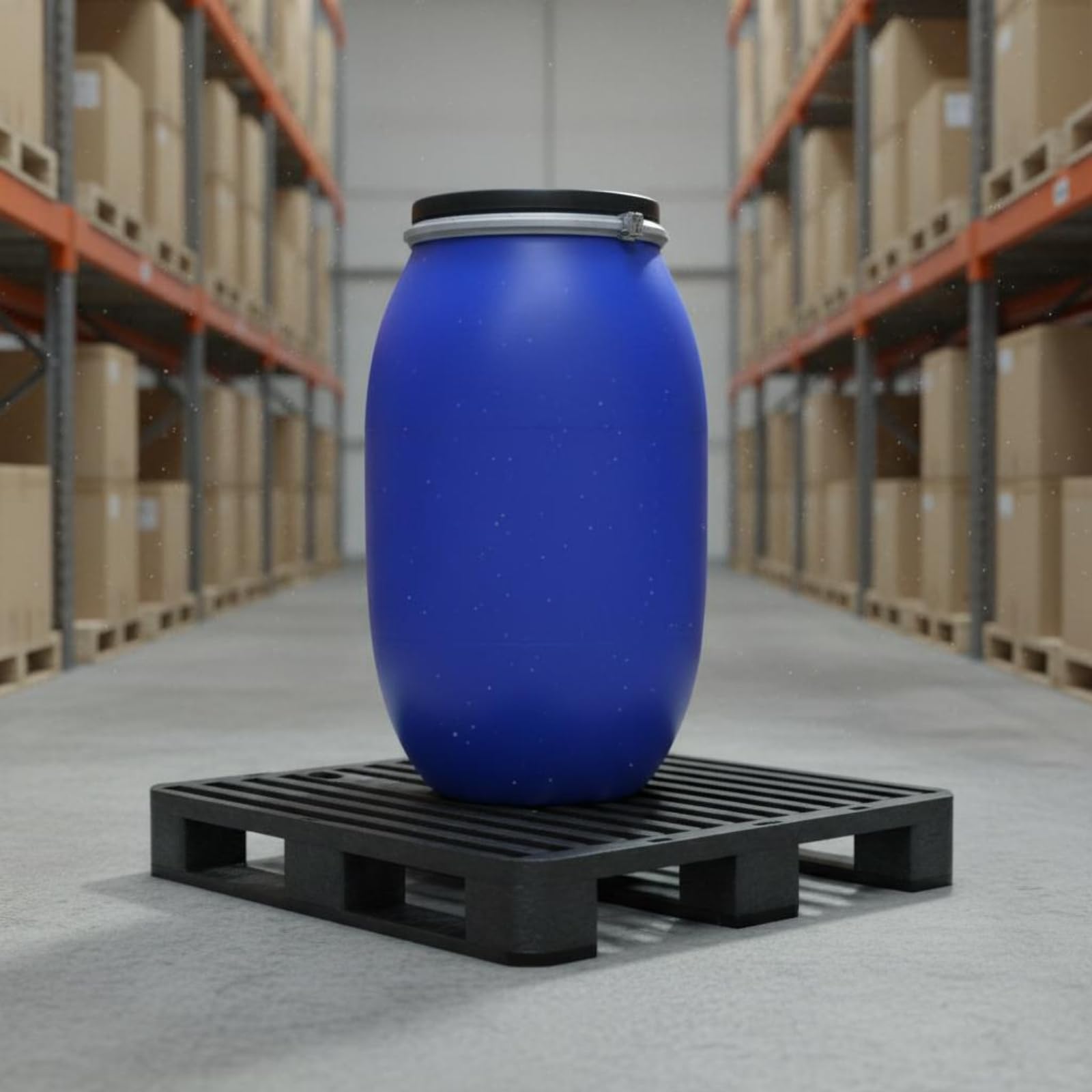 Bidone con Coperchio a Flangia Chiusura Ermetica Fusto Chimico in Plastica Ermetico Contenitore Industriale per Industrie Chimiche, 125L铁箍桶 加厚
