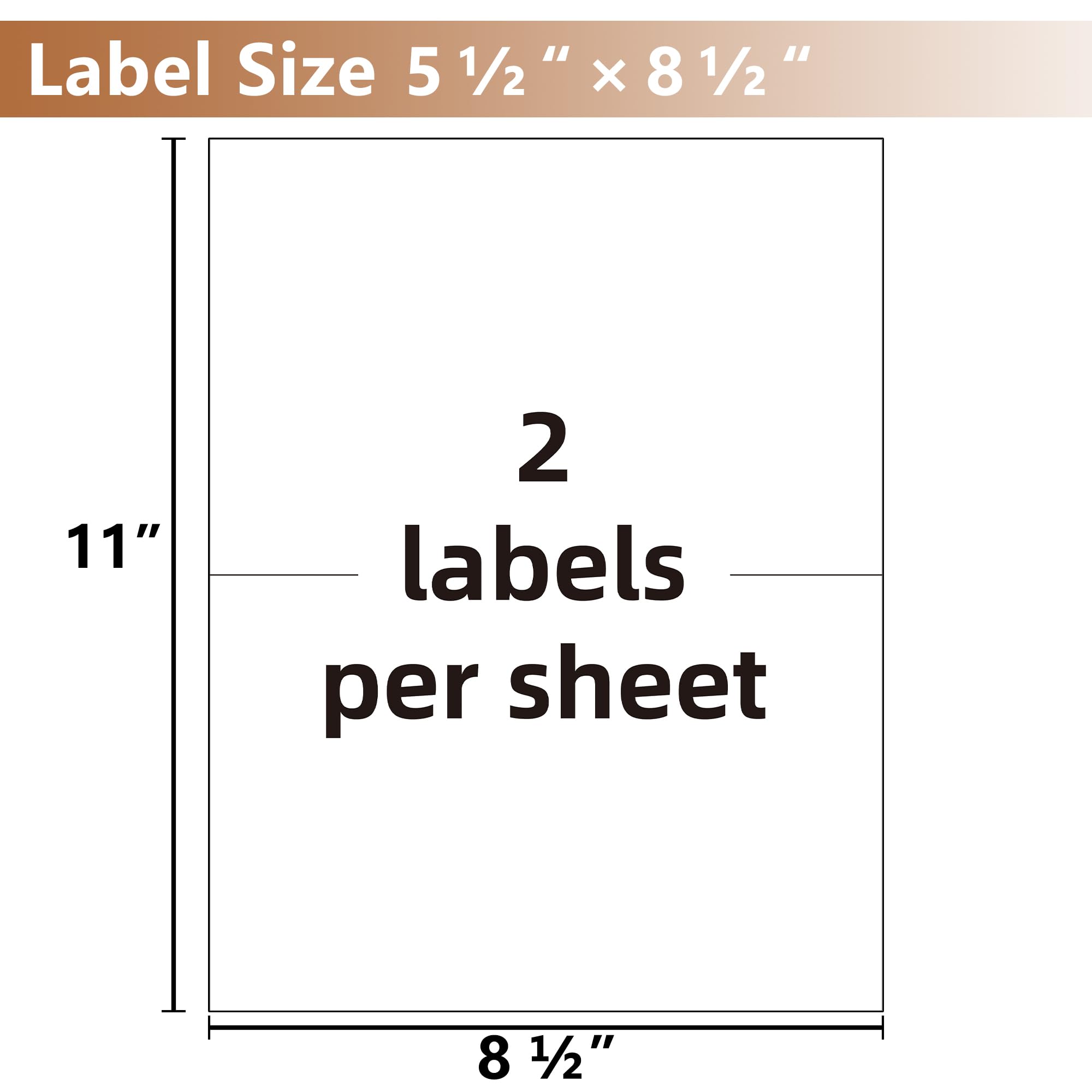 VZCPYTPM Lot de 200 étiquettes d'expédition imprimables, 14 x 21,6 cm, autocollants adhésifs pour imprimante, pour envoi, emballage, adresse, organisation et utilisation au bureau