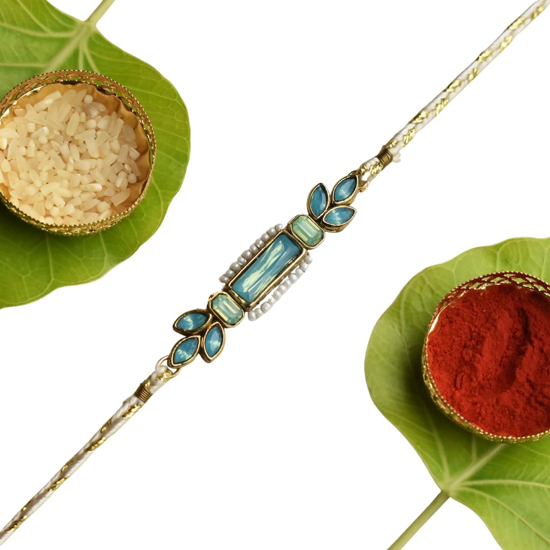 Ocean Bloom Rakhi with Roli Chawal Capsules-image-31
