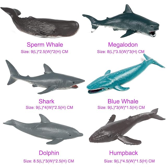 Foto 2 de 7 de JOKFEICE Figuras de Animales Marinos 12 Piezas