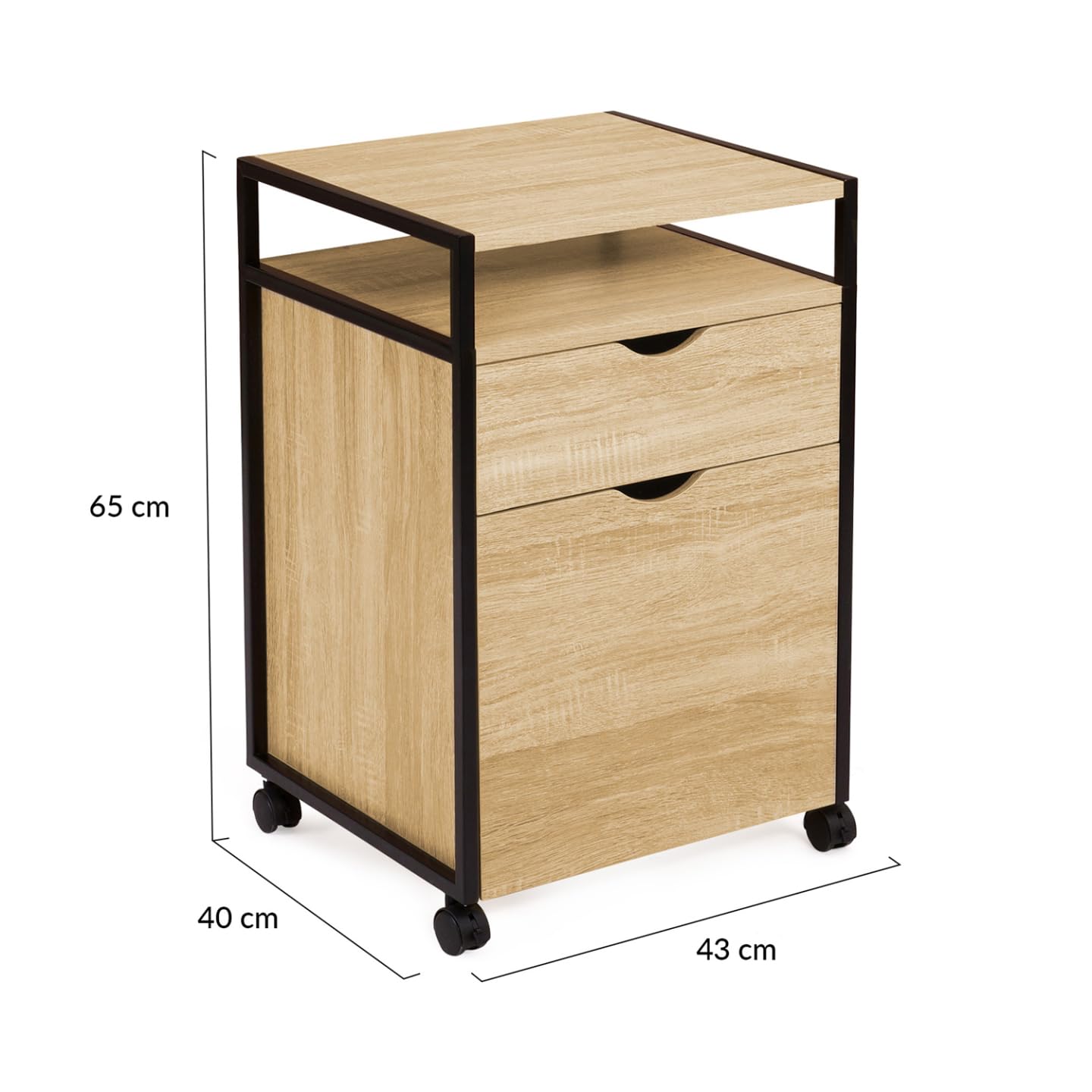IDMarket - Caisson de Bureau Support imprimante Detroit 2 tiroirs Design Industriel