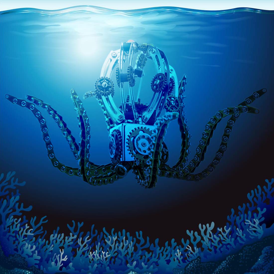 Zestaw montażowy głośników 3D Metal Puzzle Mechaniczny Octopus, Stalowych puzzli 3D Metal Miniaturowe zestawy modeli, Puzzle 3D Łamigłówki Łamigłówki Metalowe Ozdoby Stali Nierdzewnej, 1060 szt