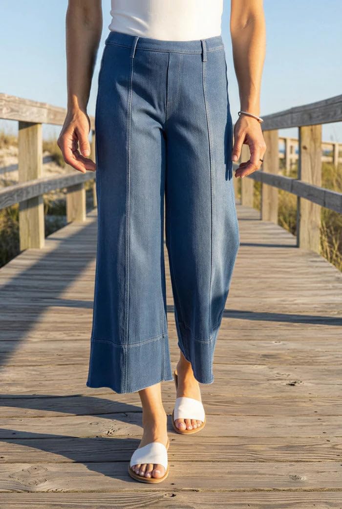 Escape by Habitat Women's Comfort Knit Denim Crop Flood Jean - 64017