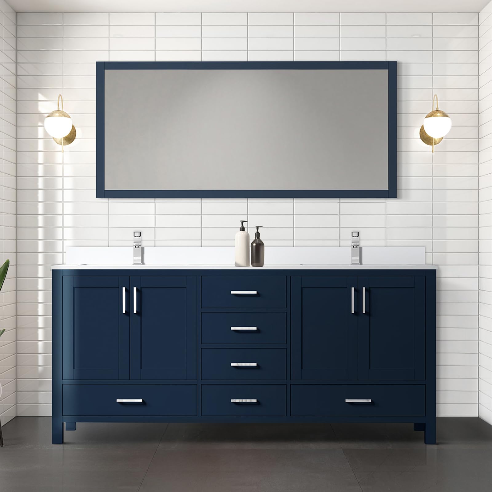 Amazon.com: Blue Double Bath Vanity 72 in. W x 22 in. D, with