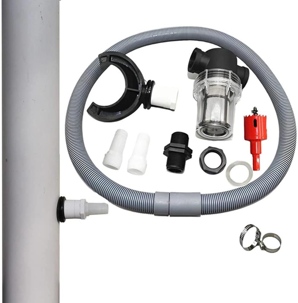 Collecteur D'Eau De Pluie Pour Gouttière 70-110 Mm - Kit Avec Tuyau 1 M Et Accessoires | Récupération Eau Jardin Jusqu'à 80 M²