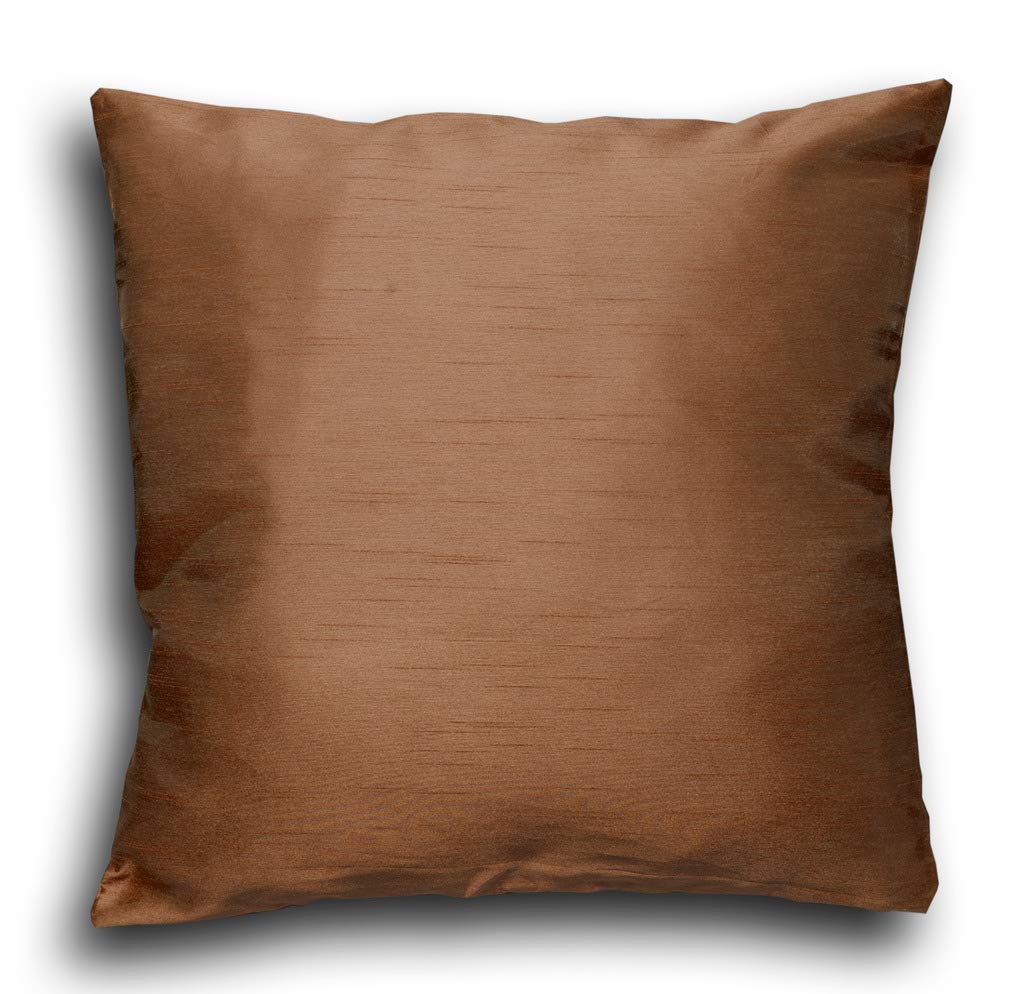 John Aird Mocha Plain Faux Silk Cushion Cover 18" X 18" (Mocha)