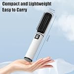 OBEST Brosse à lisser les cheveux sans fil, 2-in-1 Mini Peigne chaude chauffante portable pour femmes, 4 Paramètres de la température, 5000mAh 2.5H Redresseur rapide de voyage avec LCD Affichage