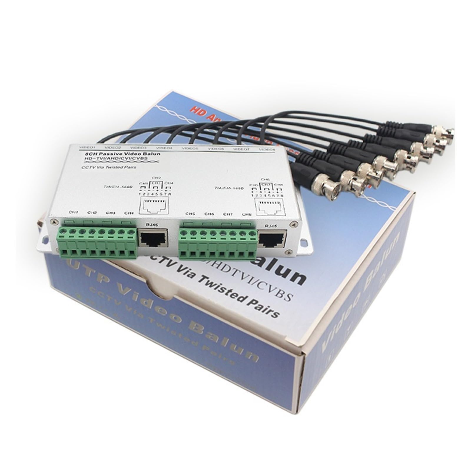 Cable de red BNC a RJ45 para sistemas de vigilancia con transmisión de 8 canales en pares