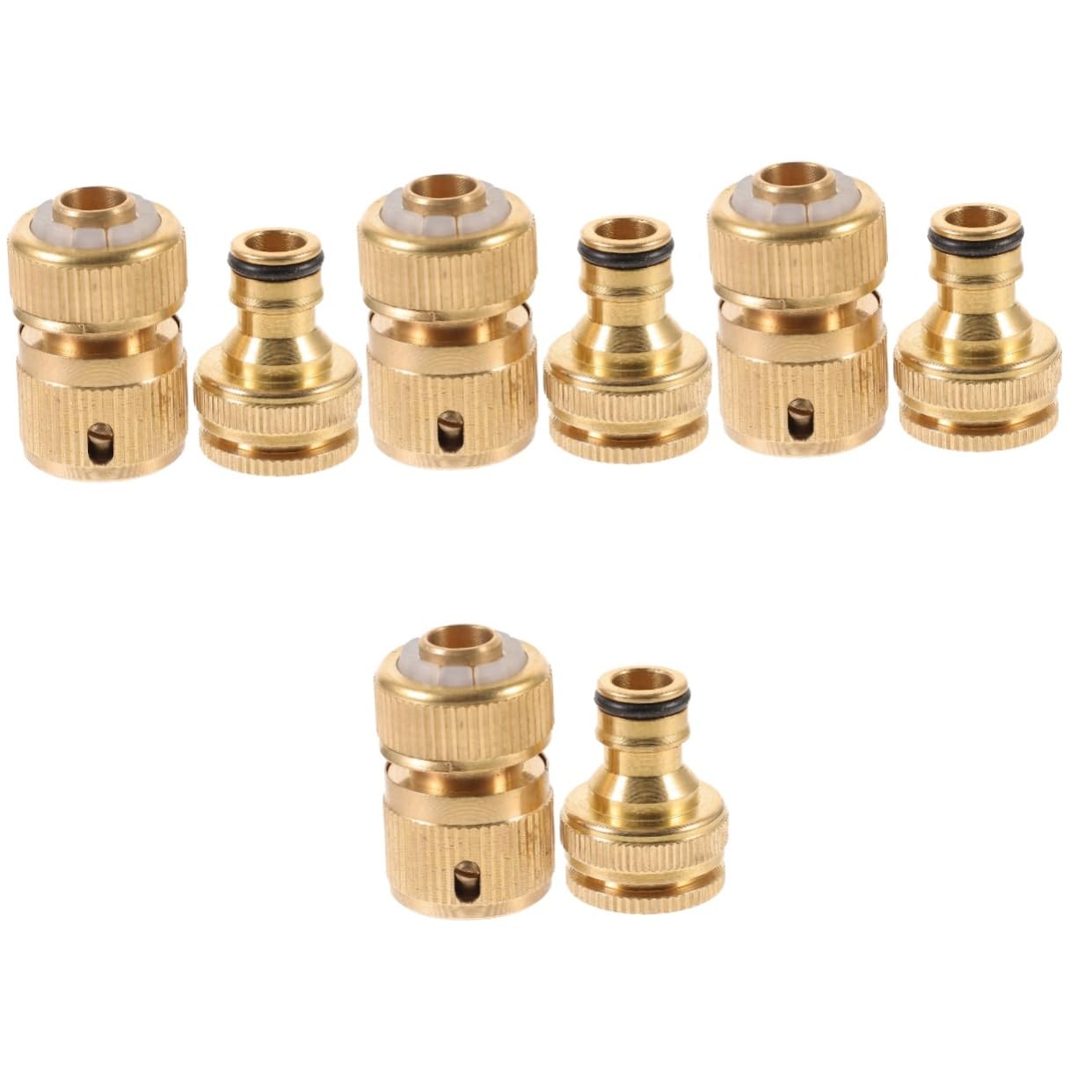 Homoyoyo 4 Paare Rohrverbinder wasserschlauch adapter Gartenschlaucharmaturen Jet hochdruckreiniger Schnellanschlüsse für Gartenschläuche Schlauchanschluss Kupplung Abs Golden