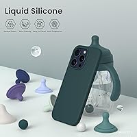 Vista 11 de ORNARTO Funda compatible con iPhone 15 Pro de 6.1 pulgadas, silicona líquida de 3 capas cubierta completa de goma de gel suave, funda protectora