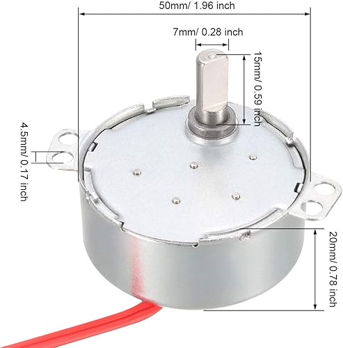 Miniatura 3 de uxcell Motor eléctrico síncrono CCWCW 4W de la CA 12V 0.9-1.1RPM 50-60Hz del motor del engranaje para la fan eléctrica