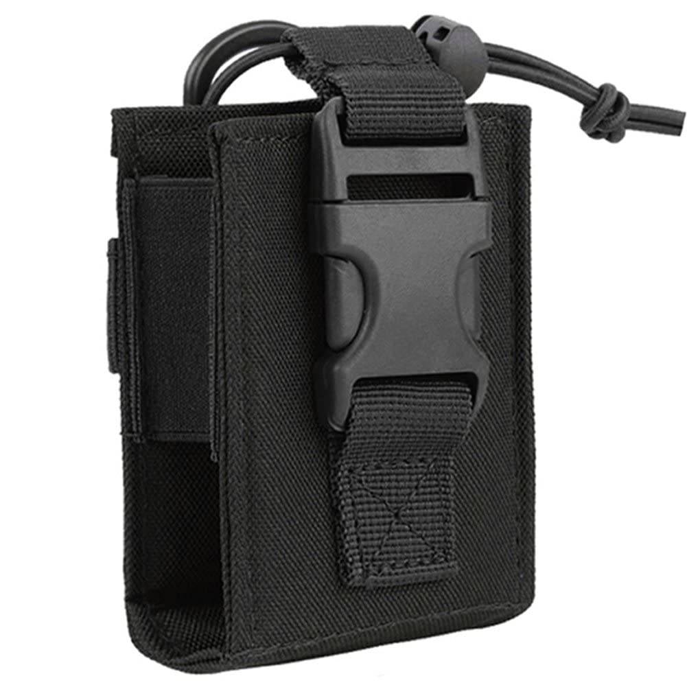 Wudaizhi Black Molle Walkie Talkie Pouch Interphone Storage Bag Outdoor Molle Radio Pouch Walkie-Talkie Case Holder Accessary Bag