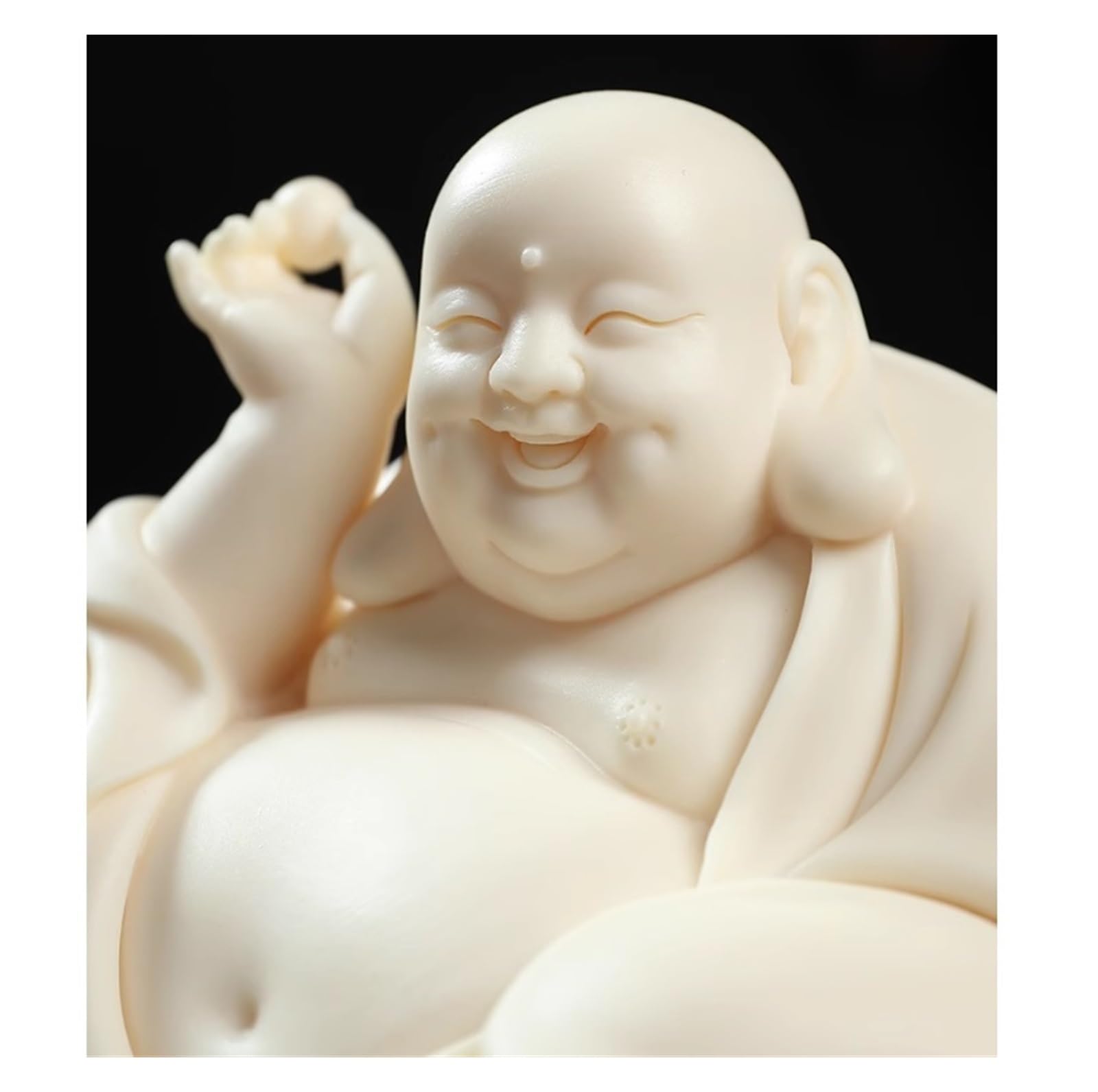 Posąg Buddy 3,9 Cala Śmiejący Się Budda Ceramiczny Posąg Szczęśliwego Buddy Figurki Do Wystroju Domu, Biura I Samochodu Ozdoby(B)