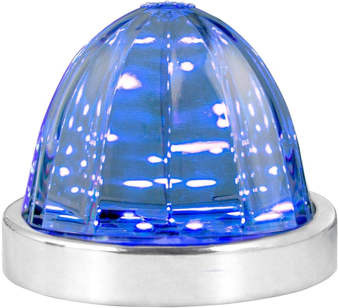 GG Grand General 81948 Blue/Clear Classic Watermelon Surface Mount 18 LED Turn/Marker Light with Stainless Steel Bezel
