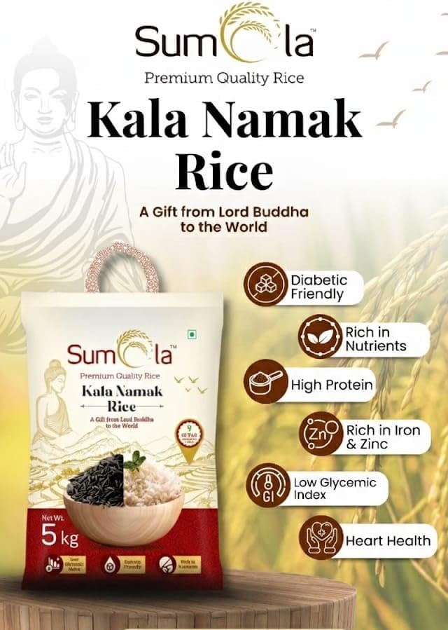 Image of SUMOLA Premium Kalanamak Rice 5 kg | Unpolished Rice | Buddha rice | Diabetic Friendly |Aromatic Rice| High in Iron & Protein | Rich In Nutrients & Fiber | Traditionally Milled