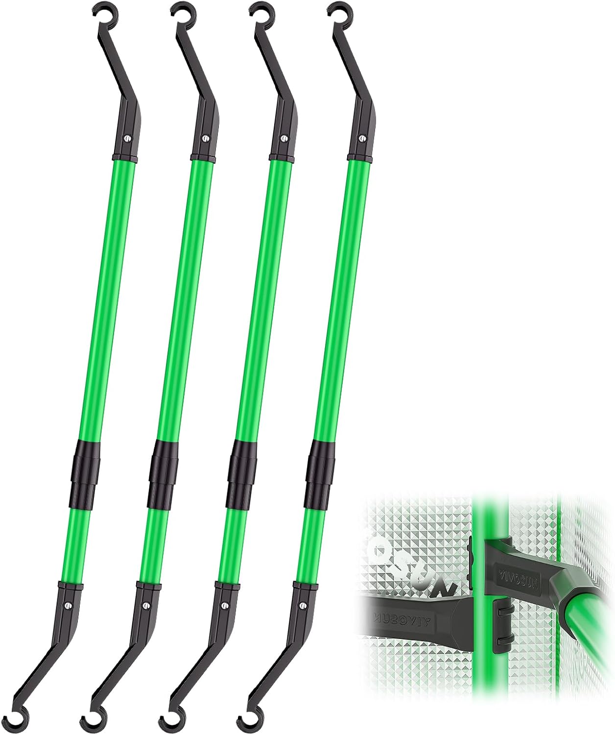 VIVOSUN Grow Tent High CFM Kit, Heavy-Duty Mounting Bars, High Airflow Support Pole Kit 24"-36" Adjustable, Suitable for 2’×2’, 2.3’×2.3’, 2.7’×2.7’, and 3’×3’ Tents, 4-Pack Type B