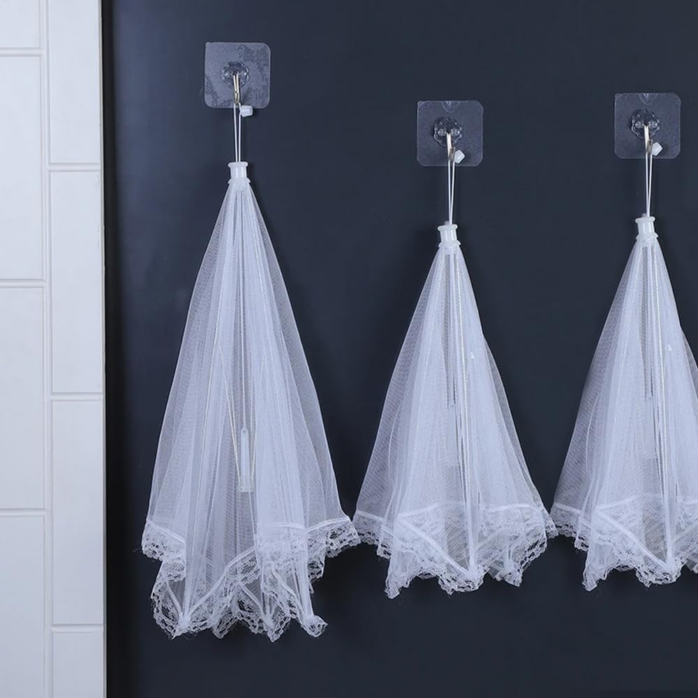 3 Retine Copri Cibo Piegevoli Per Picnic E Barbecue - Protezione Anti Insetti - Foto 4