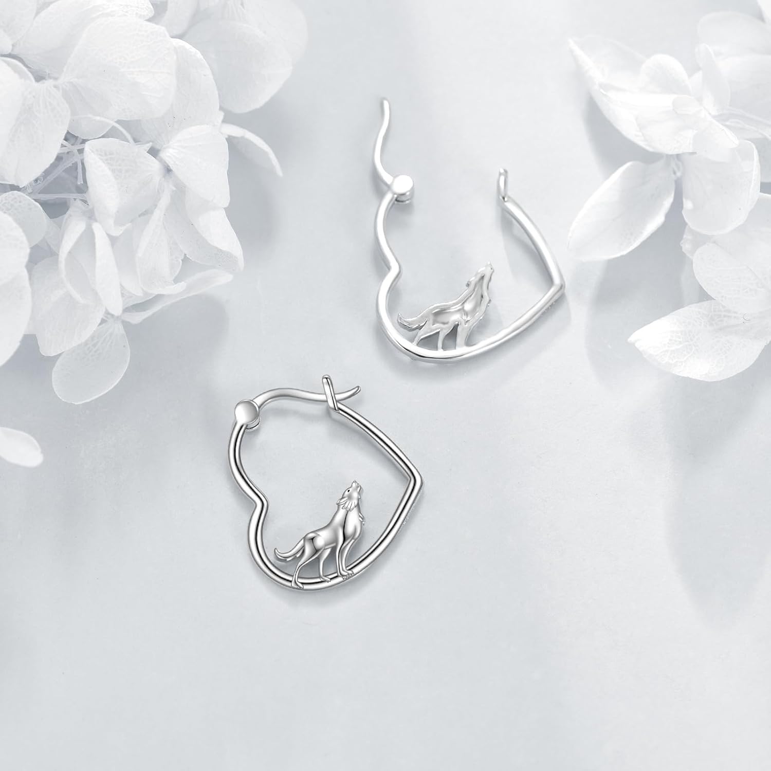 YFN Animal Earrings Sterling Silver Animal Heart Hoop Dangle Earrings Cute Jewelry Gifts for Women - Image 3