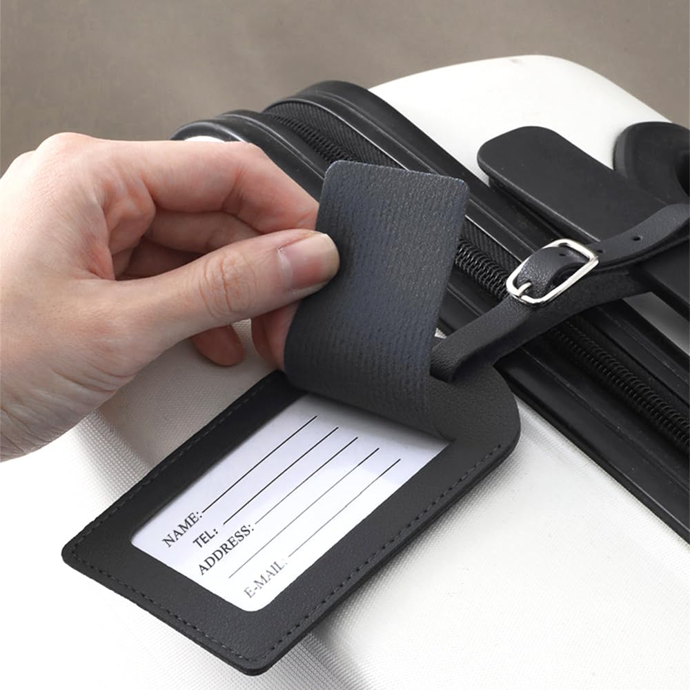 2 Pièces Etiquettes Valise, Etiquettes à Bagage En PU Cuir