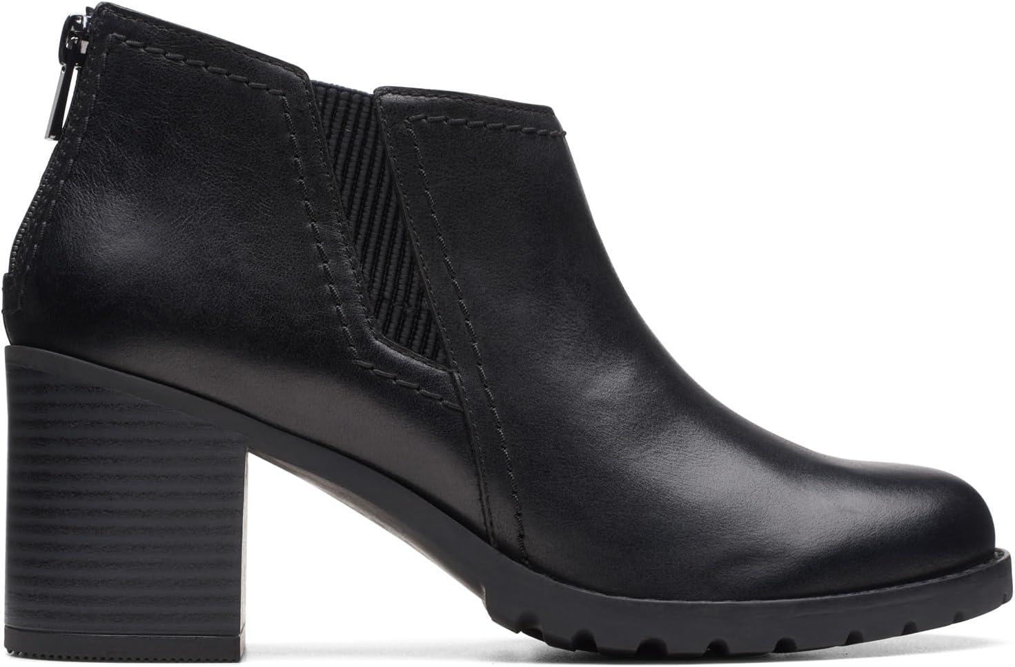 Clarks Unisex Leda Step Sneaker, Black Leat, 0 US Women