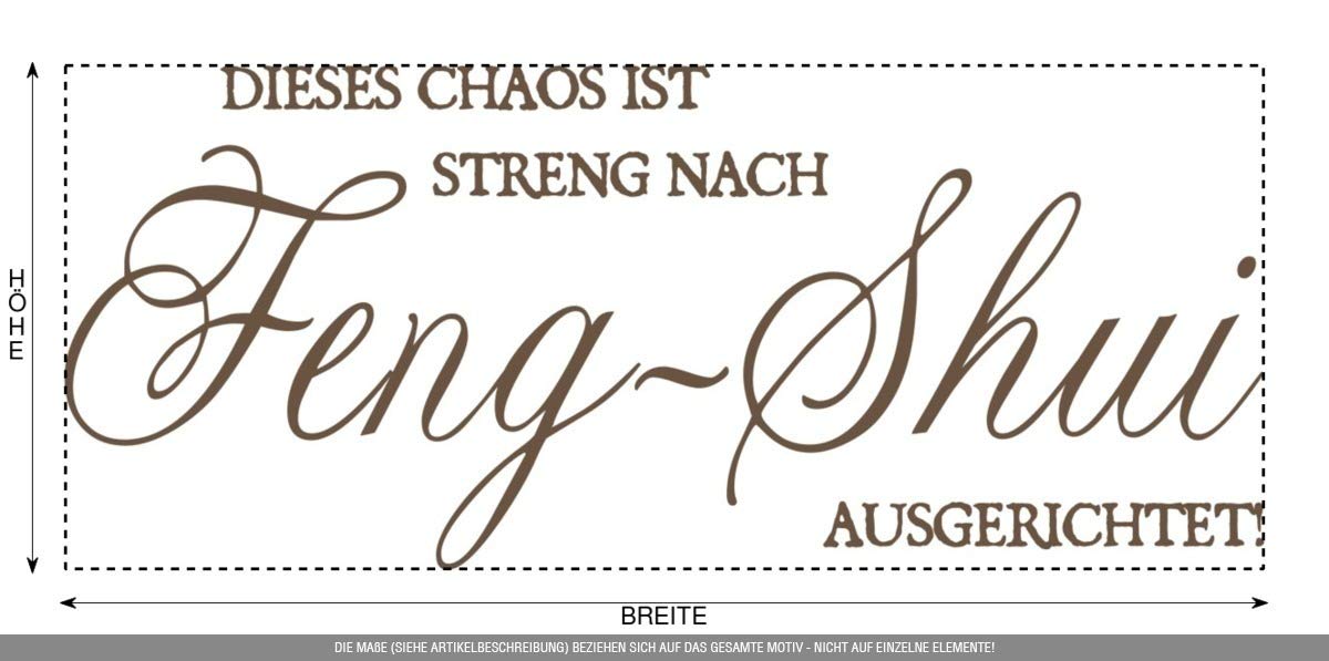Aufkleber » Dieses Chaos ist streng nach Feng-Shui ausgerichtet, 240x101,4cm, Bronze Antik Metallic • Dekoaufkleber/Autoaufkleber/Sticker/Decal/Vinyl