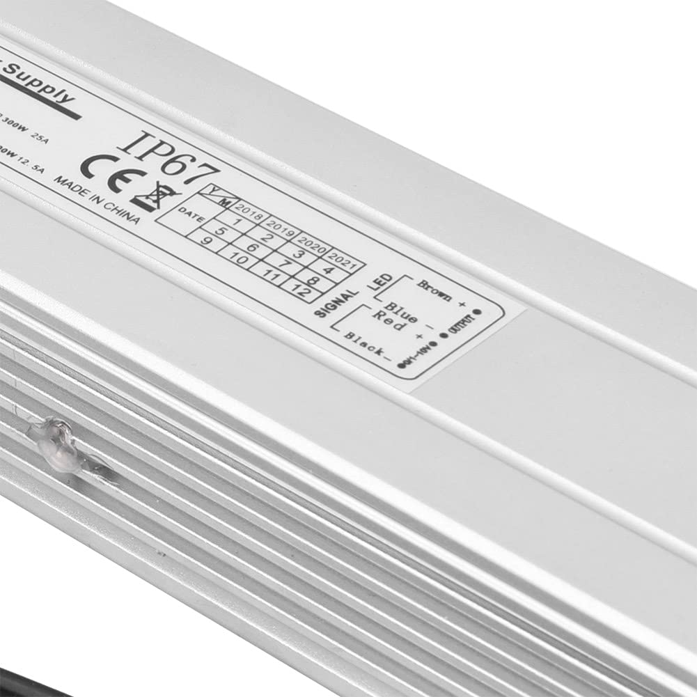 Dimmable Power Supply LED Waterproof IP67, AC170-260V Input, 24V 200W 8.33A Output -, 0-10V and Thyristor Dimming, Ideal for Commercial and Residential Lig