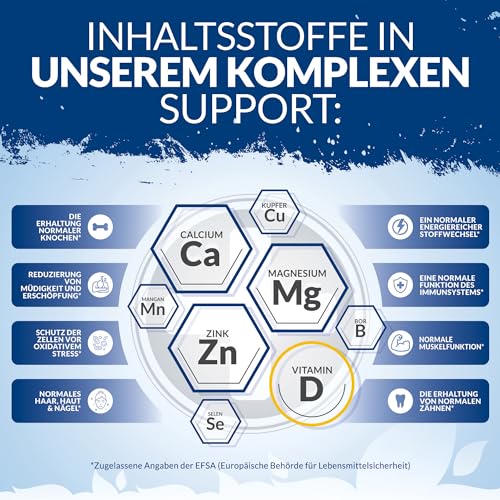 Calcium Magnesium Zink Hochdosiert - 365 Vegetarische Tabletten - 6 Monate - Kalzium Complex mit Vitamin D, Selen, Mangan, Bor & Kupfer - 800mg Calciumcarbonat pro Tagesdosis - Nu U Nutrition