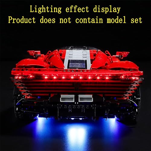 Miniatura 8 de Kit de luces LED compatible con Lego Ferrari Daytona SP3 - Juego de iluminación para modelo Technic 42143 (juego de modelos no incluidos)