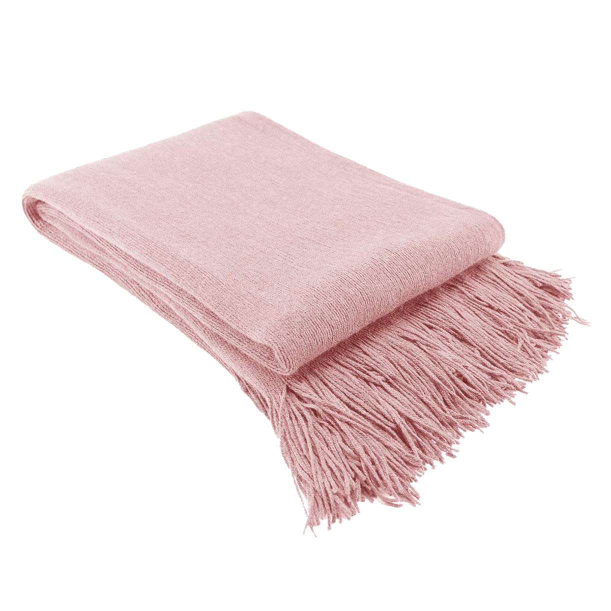 Couverture tricotée douce et respirante jeté de canapé rose