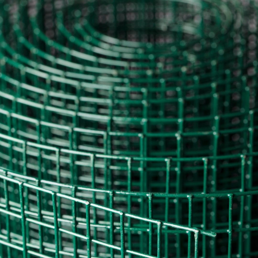 Bobina Malla Metálica Galvanizada Plastificada Cuadrados 6X6-1X25M
