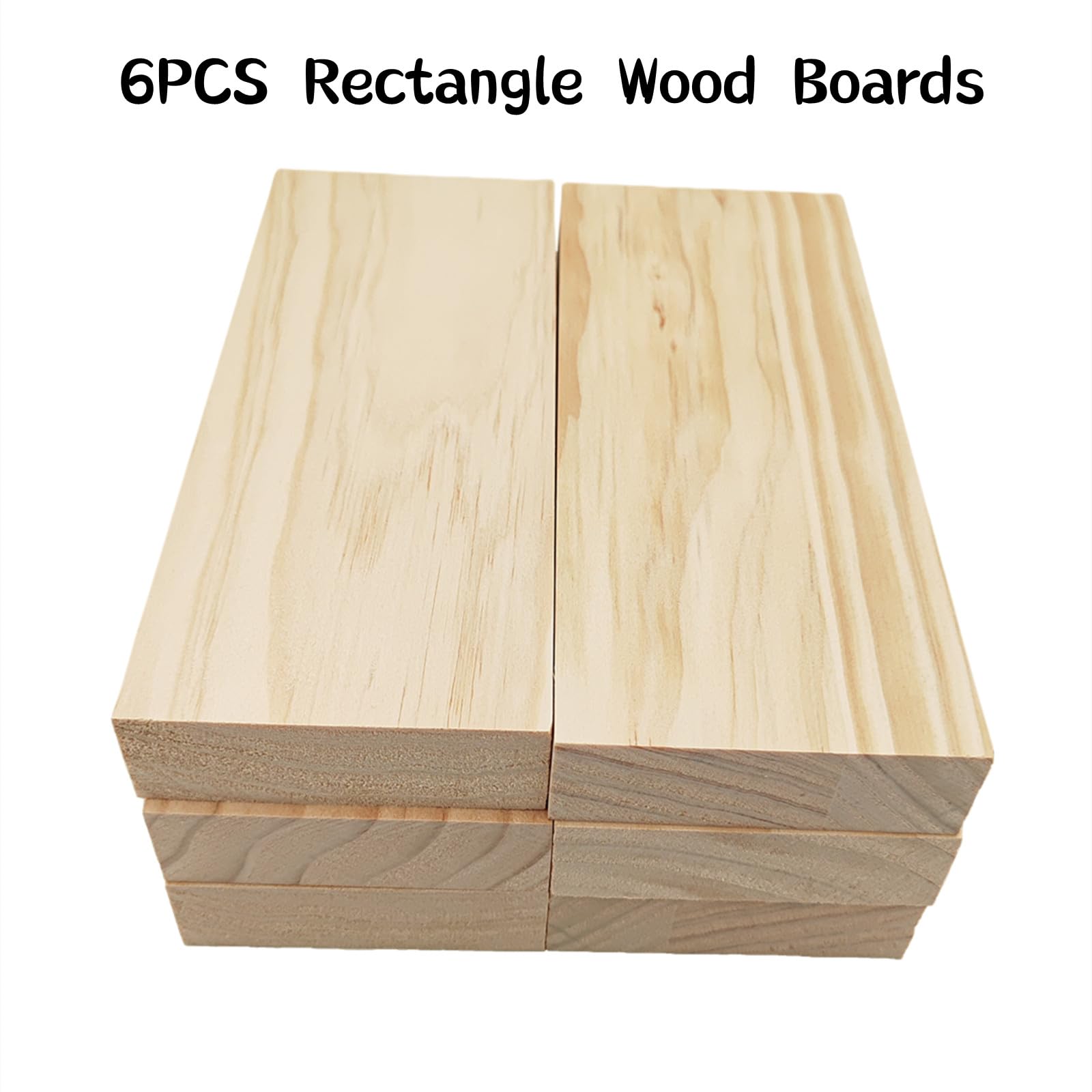 6PCS Rectangle Wood Boards Unfinished Wood Blocks for Crafting 20x8x2.5cm Blank Whittling Wooden Blocks for Carving,Painting & Burning - Image 2