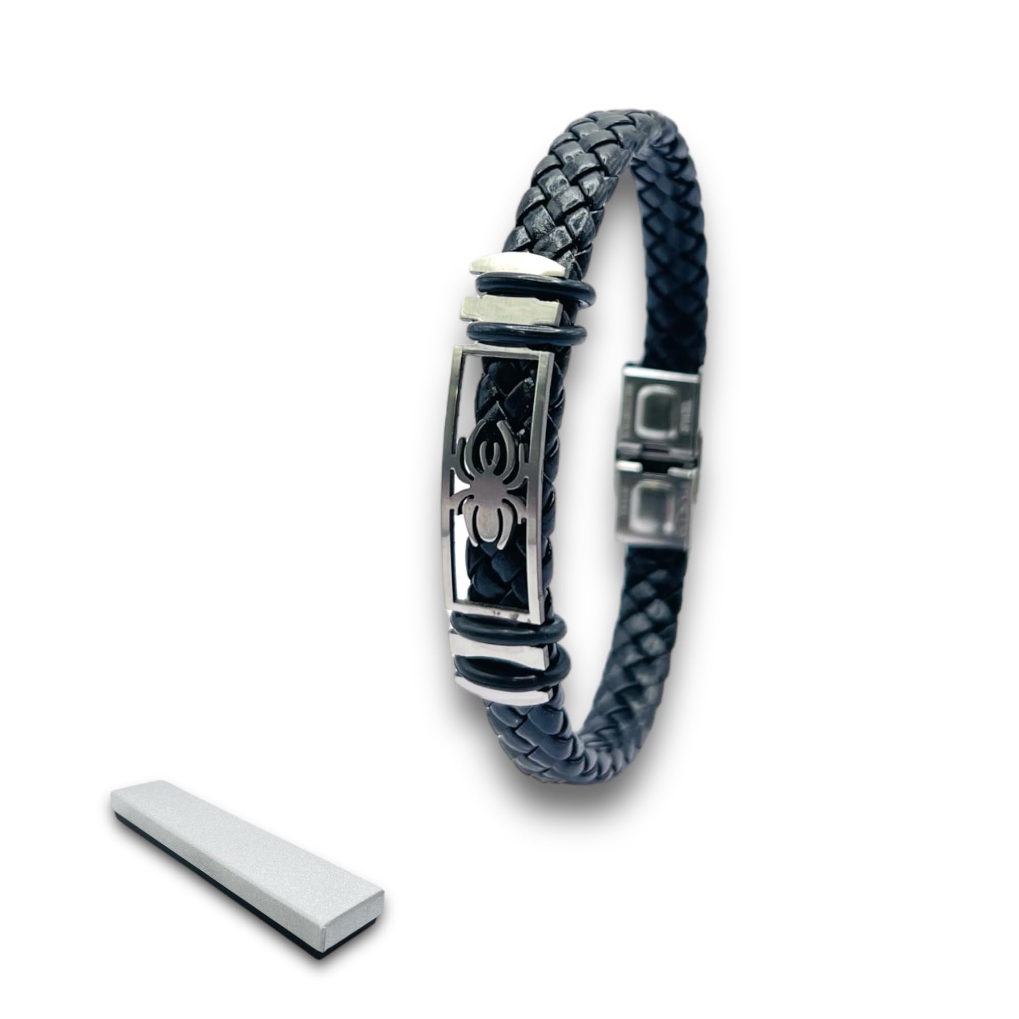 A&D MARKET Pulsera Hombre Cuero - Elegancia sin Igual, Accesorio de Moda Irresistible para Hombres, Estilo Único con Elegancia Inigualable, la Definición de Estilo en Pulsera Hombre. Ajustable.