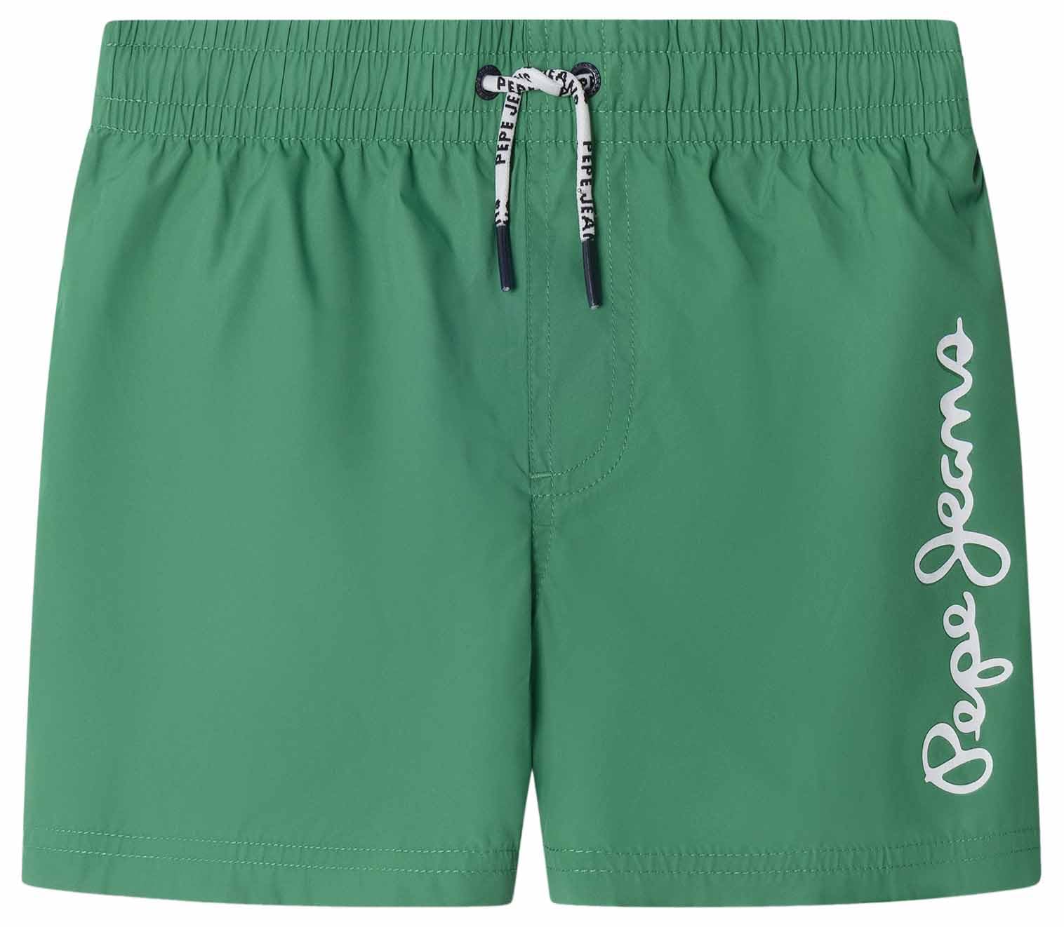 Pepe Jeans Boy's Logo Swimshort Shorts, Green (Bright Green), 14 Years