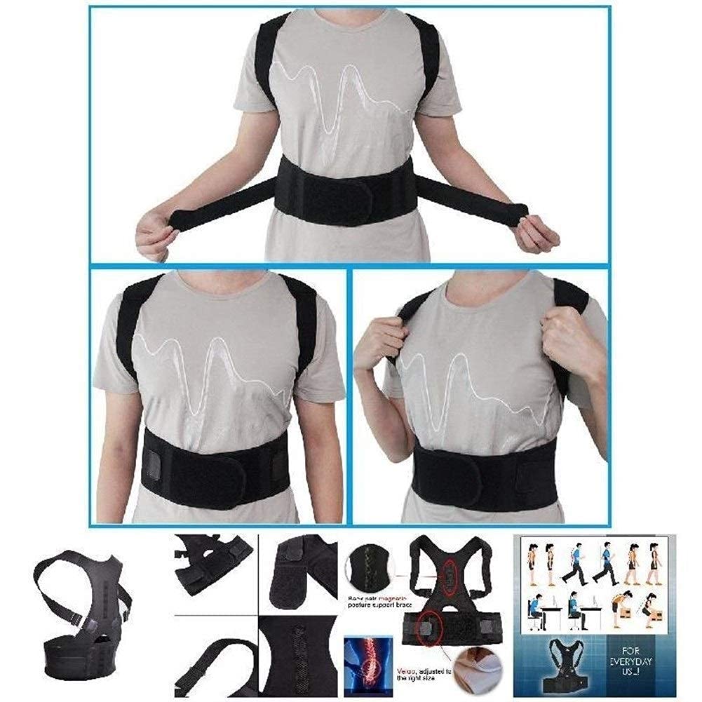 Corrector De Postura Ajustable Macho Hembra Soporte De Espalda Magnético Nylon Hombro Elástico Espalda Cinturón De Apoyo (Tamaño : XX-Large),Corrector De Postura Comfortable Anniversary
