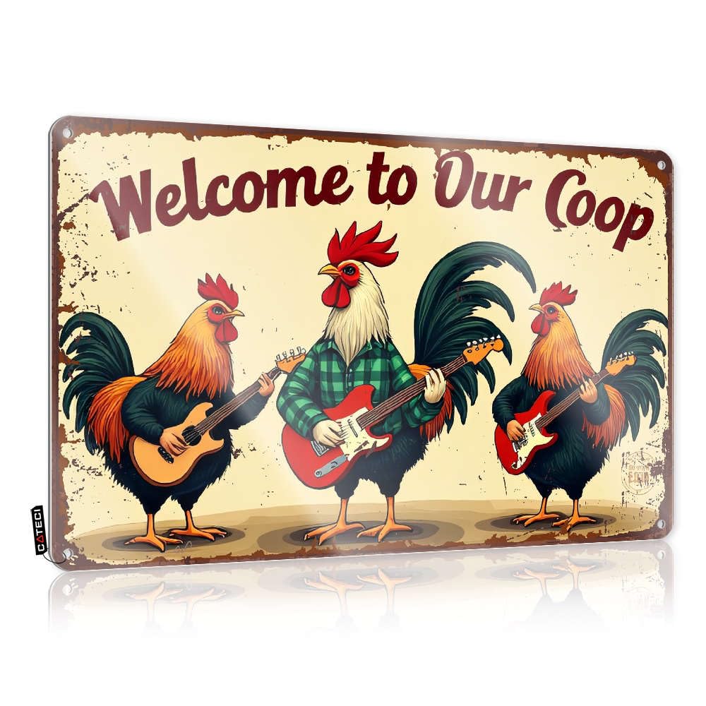 Wall Nice Art - Welcome To Our Coop Band Rustic Wall Art Wedding Gift Easy Hang For Pub(30X40CM)