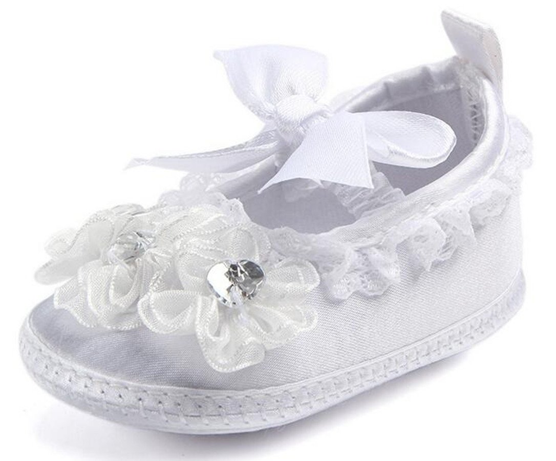 LFHT Baby Girl Infant Satin Mary Jane Baptism Shoes Dance Ballerina Slippers