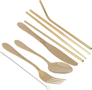 Utensil Sets Cutlery Set 8 Pcs Dinner Forks Stainless Steel Knife Fork Spoon Silverware Set Mirror Polished Luxury Simple Tableware Set Easy to Clean