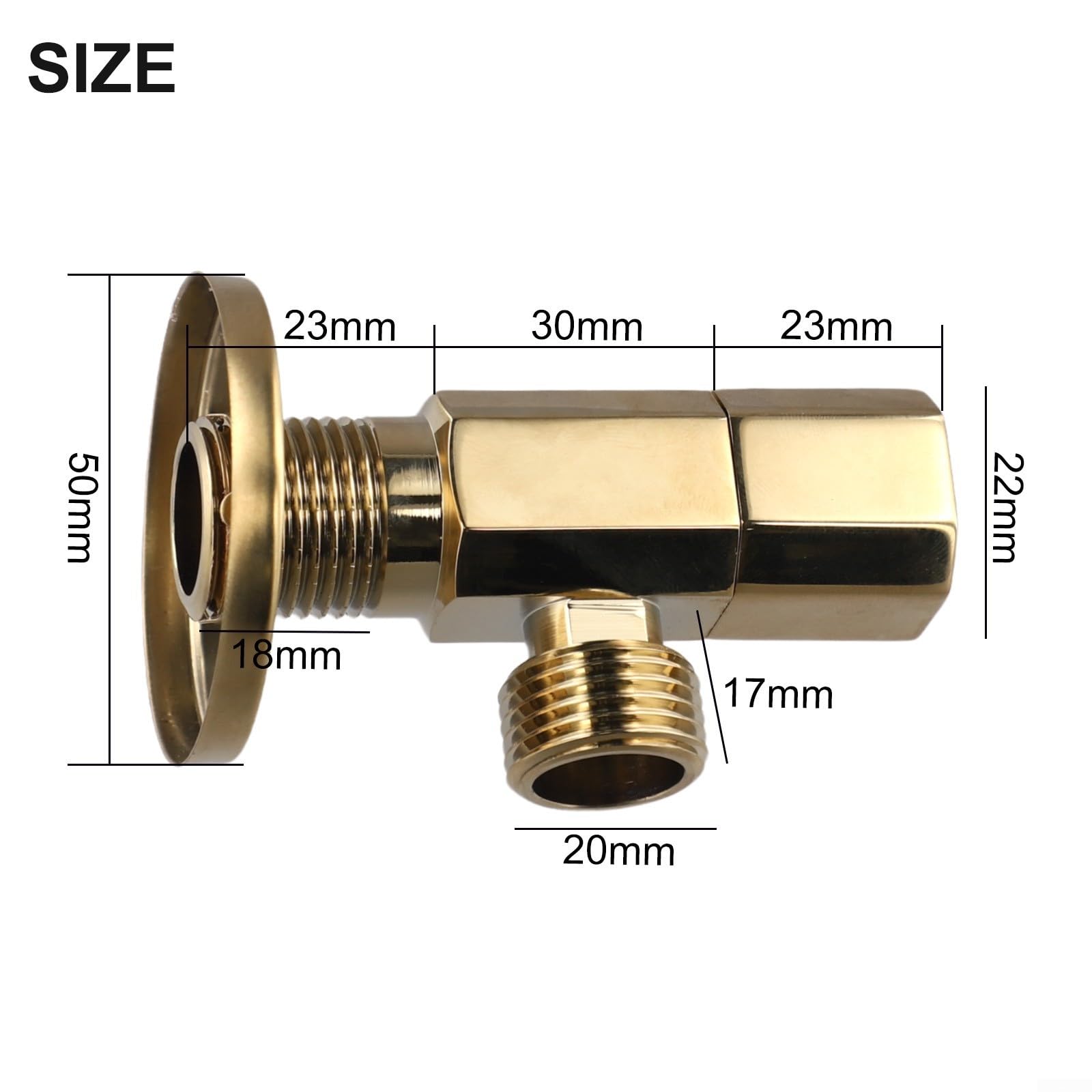 Besttoolifes Valvola di arresto angolare, in ottone, 1/2 "per ingresso NPT × uscita 3/8", maniglia a quarto di giro per bagno, cucina e WC controllo dell'acqua