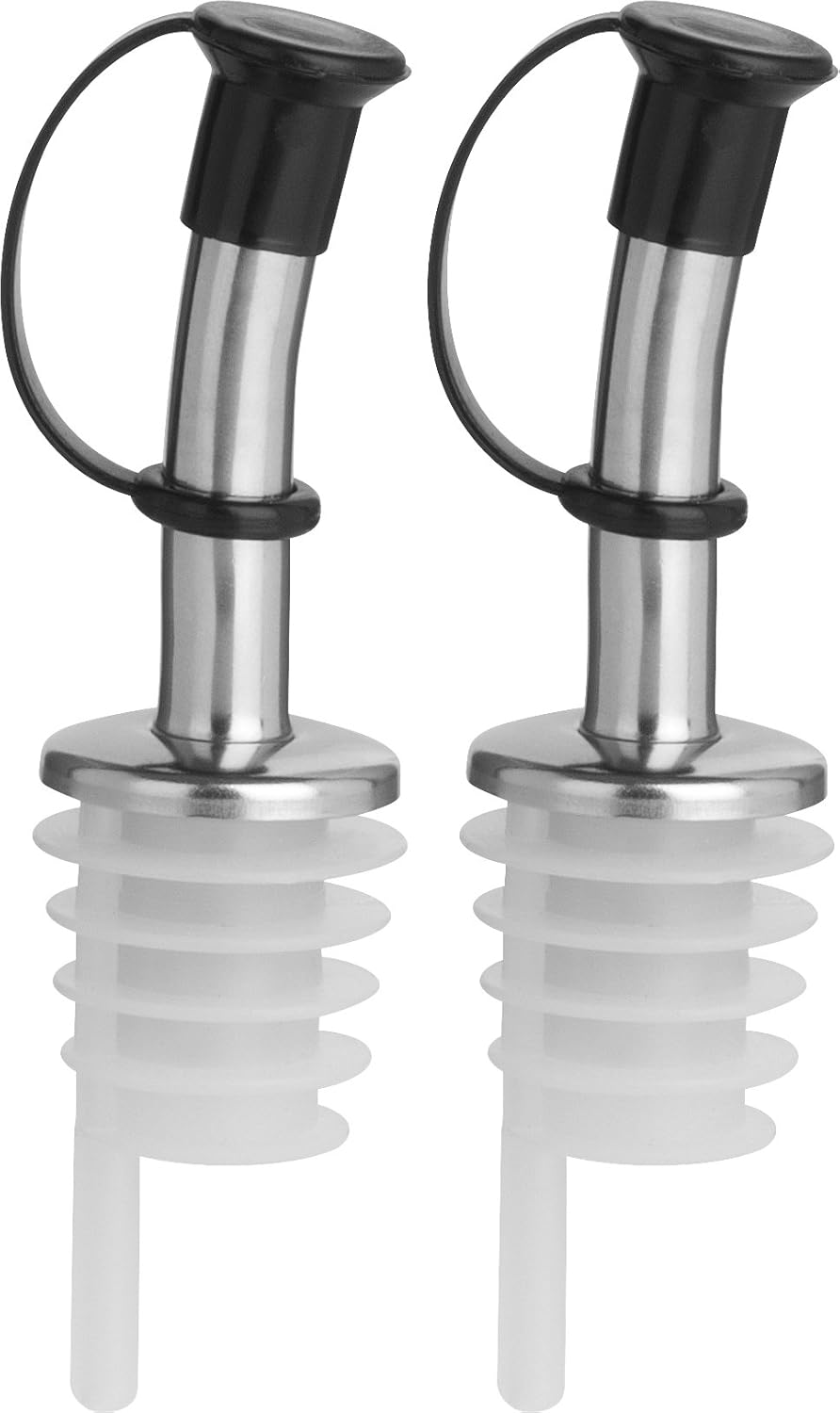 Trudeau Set of 2 Stainless Steel Bottle Stopper Spouts and Speed