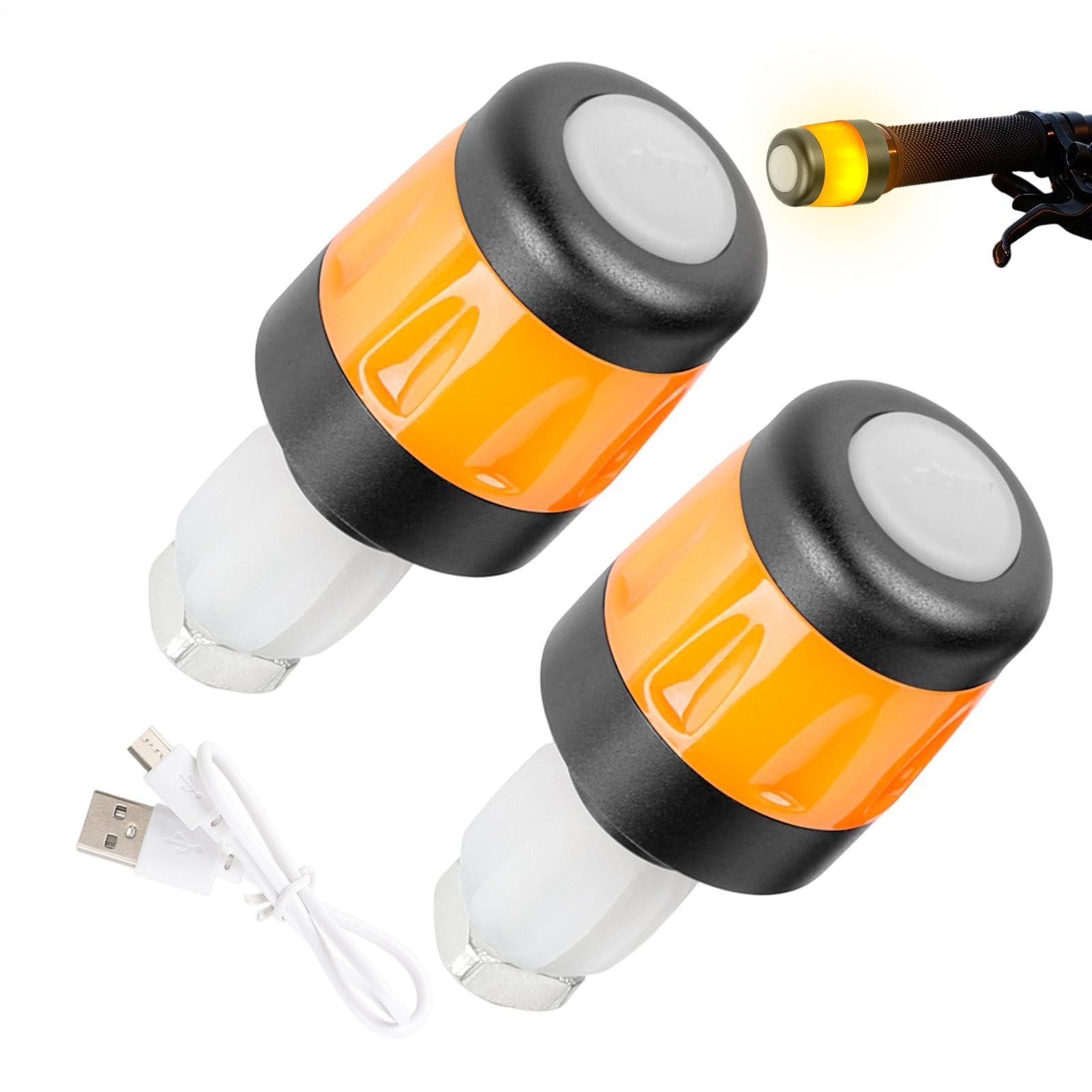 Clignotants pour Vélo - Poignée de Guidon LED étanche et Rechargeable - Indicateurs pour Trottinette Électrique,pour Vélos, Conduite De Nuit, Parking, Trajets Quotidiens, Route Urbaine, Montagne