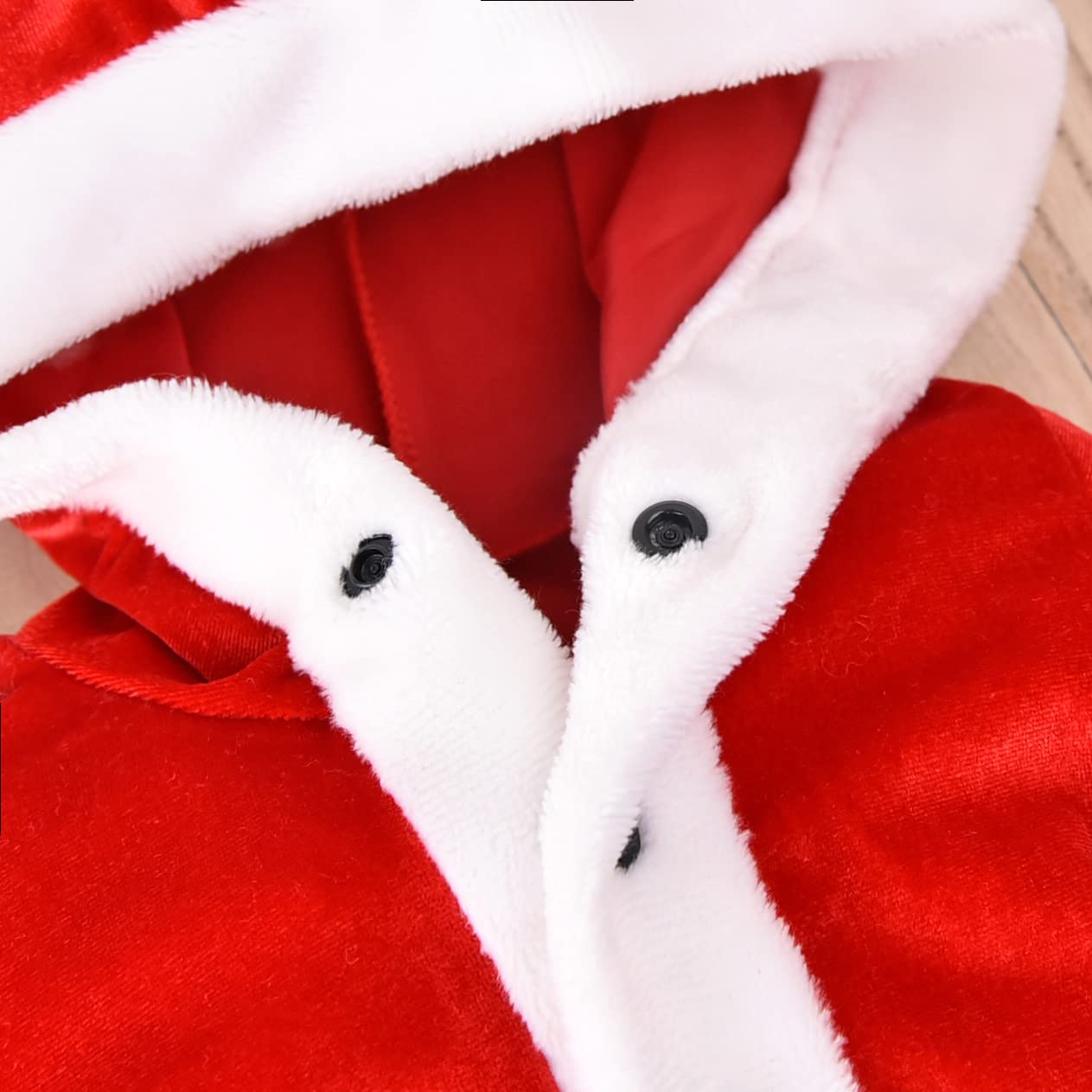 Mameluco de terciopelo para bebé recién nacido y niña con cola larga Papá Noel - rojo - 0-3 meses