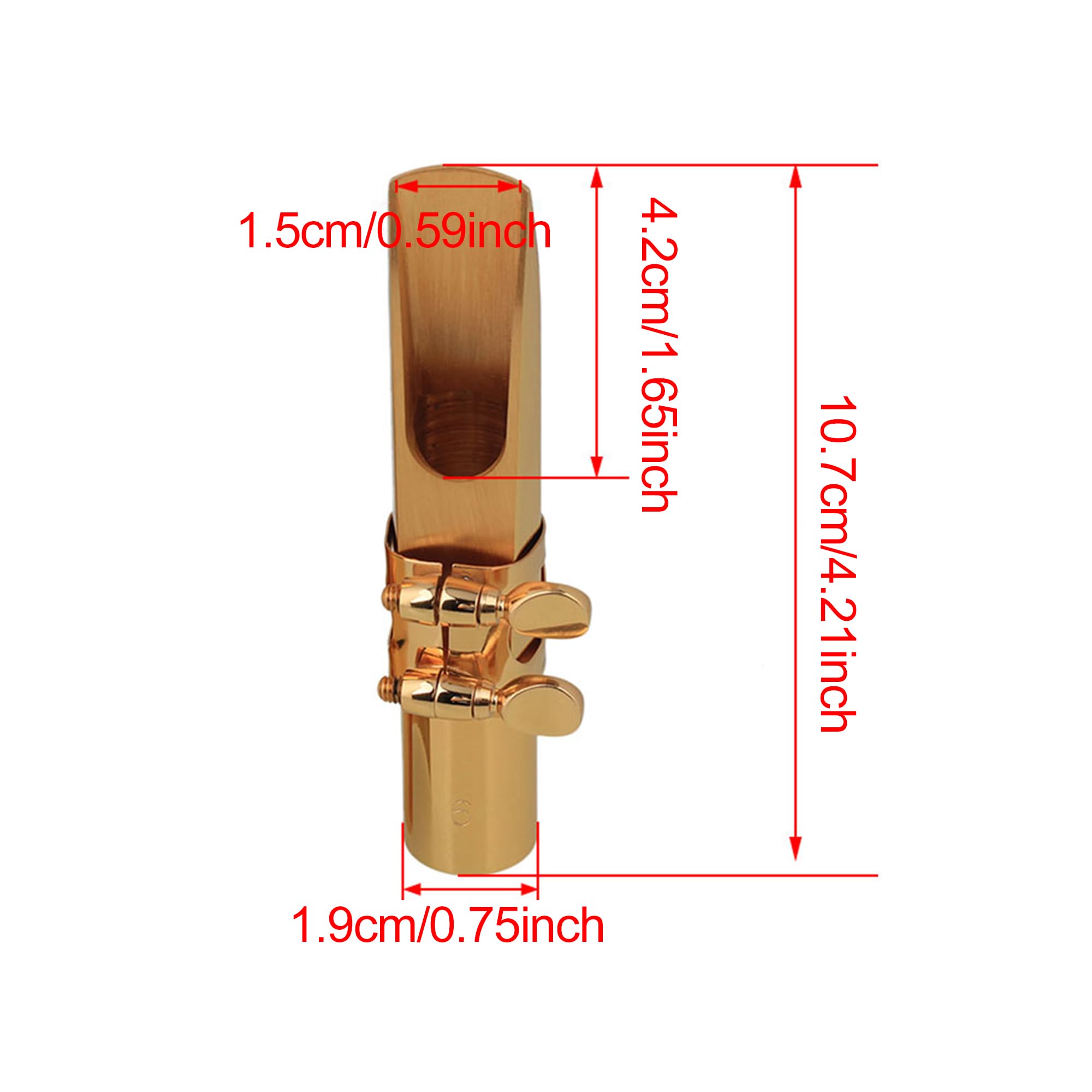 yibuy 6 # Golden chapado en oro saxofón Sax Tenor Saxofón Boquilla para en Si Bemol