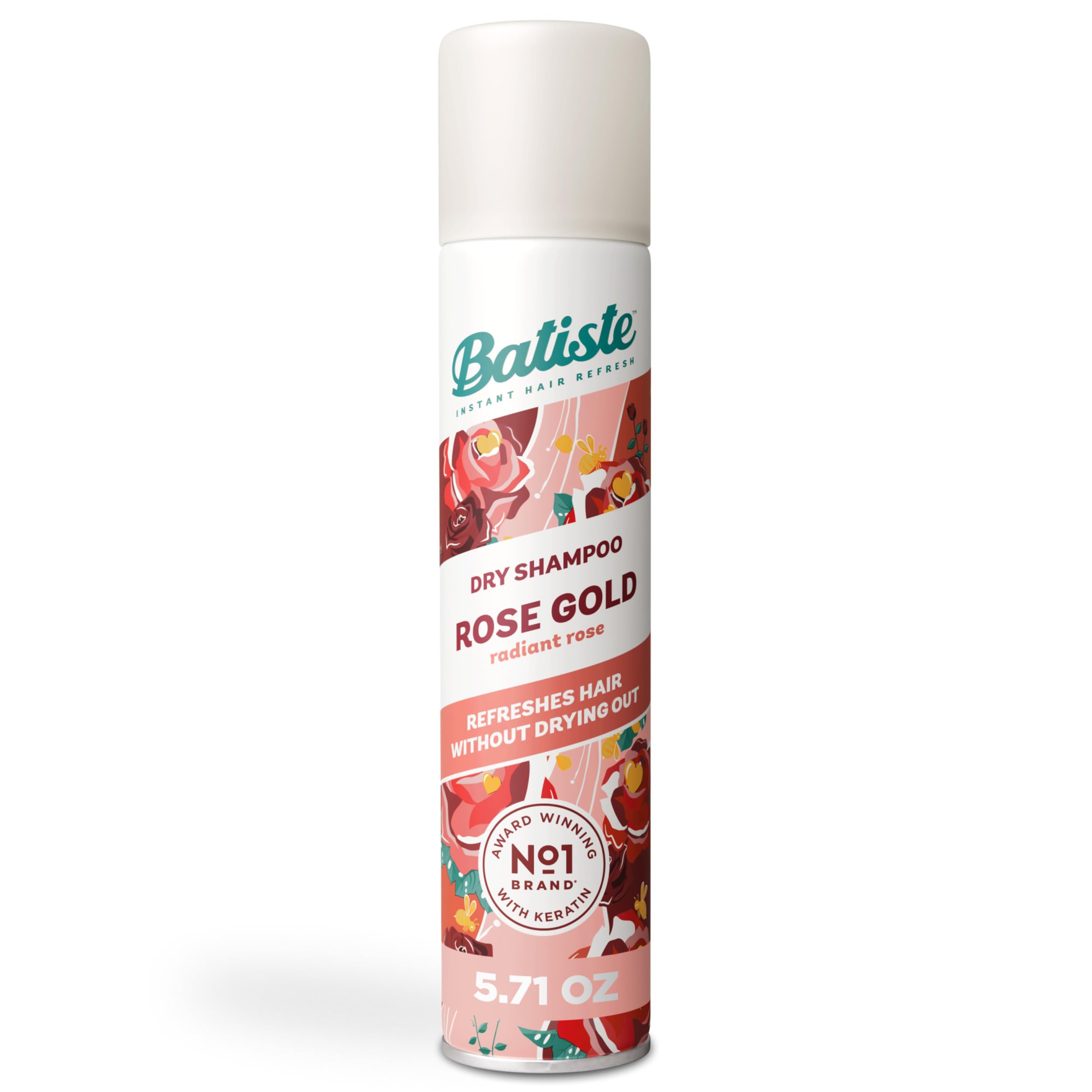 Dry Shampoo, Rose Gold, Refresh Hair and Absorb Oil Between Washes, Waterless Shampoo for Added Hair Texture and Body, 5.71 oz Dry Shampoo Bottle