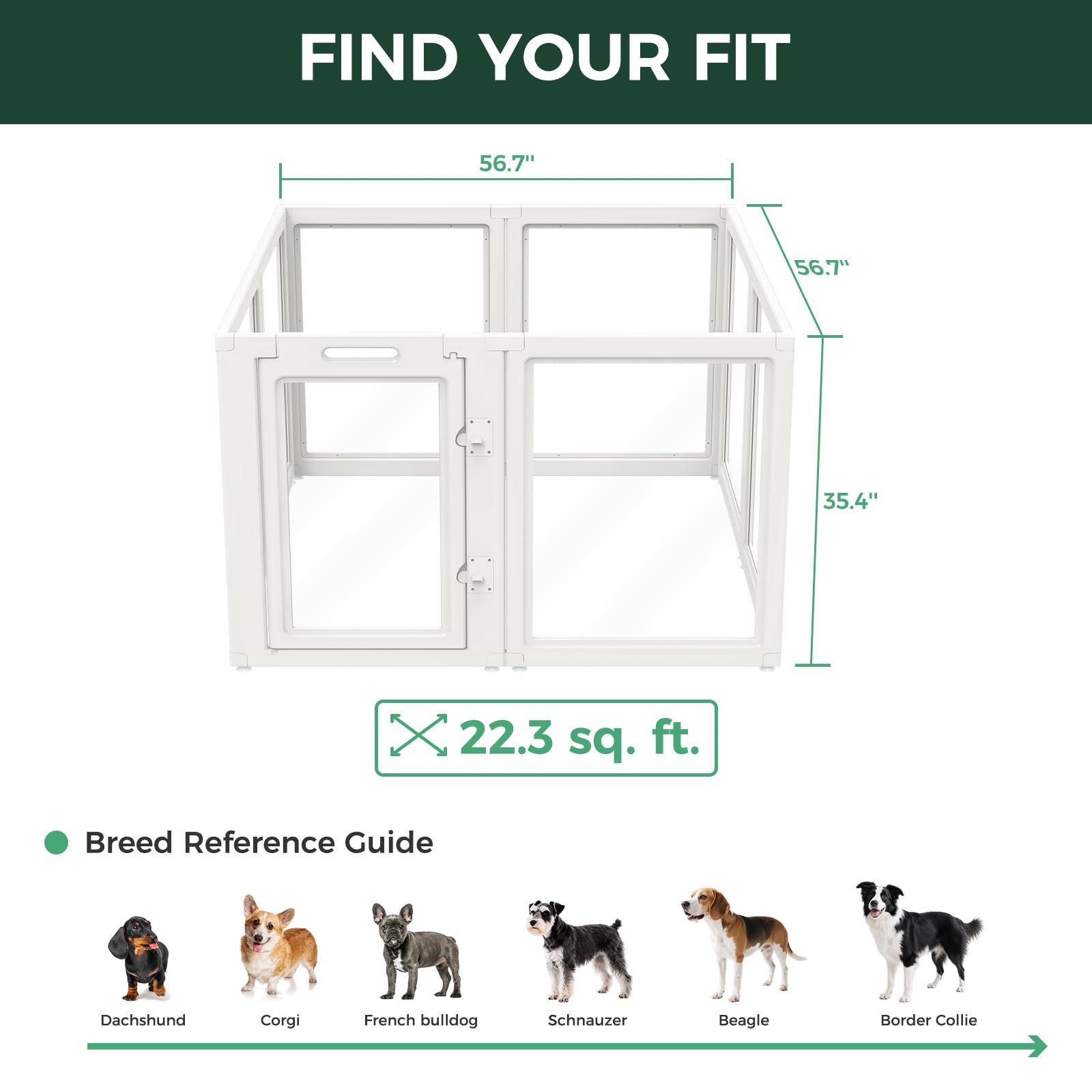 Amazon | FXW AuraSpace 透明アクリル犬用サークル 室内用 90cm 8枚